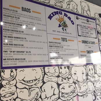 King Bao - Menu. If you want drinks, get their combos - Asian Fusion Near Me - Orlando, Florida King Bao - Menu. If you want drinks, get their combos - Asian Fusion Near Me - Orlando, Florida