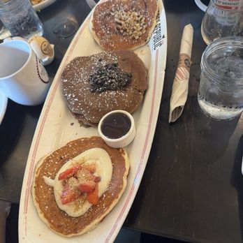 Breakfast Republic - Pancake Flight Oreo Pancakes Strawberry Cheesecake Pancakes Cinnamon Roll Pancakes - Breakfast & Brunch Near Me - San Diego, California Breakfast Republic - Pancake Flight Oreo Pancakes Strawberry Cheesecake Pancakes Cinnamon Roll Pancakes - Breakfast & Brunch Near Me - San Diego, California
