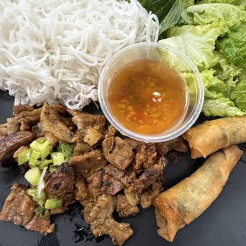 Pholicious Noodle Bar - 61. Vermicelli with Grilled Pork and shrimp egg roll sub (Bun Thit Nuong, Cha Gio) - Vietnamese Near Me - Lake Forest, California Pholicious Noodle Bar - 61. Vermicelli with Grilled Pork and shrimp egg roll sub (Bun Thit Nuong, Cha Gio) - Vietnamese Near Me - Lake Forest, California