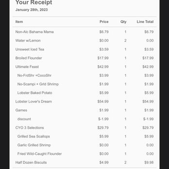 Red Lobster - Bill - Seafood Near Me - Union, New Jersey