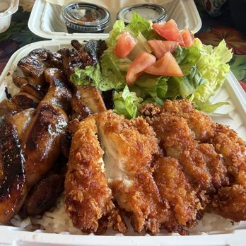 Bobbie's - Huli and katsu with salad and rice - Hawaiian Near Me - Hanapepe, Hawaii Bobbie's - Huli and katsu with salad and rice - Hawaiian Near Me - Hanapepe, Hawaii