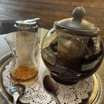 Kababstic Mediterranean Grill - Middle Eastern style hot tea in glasses. It's got a hint of mint flavor - Mediterranean Near Me - Arcadia, California Kababstic Mediterranean Grill - Middle Eastern style hot tea in glasses. It's got a hint of mint flavor - Mediterranean Near Me - Arcadia, California
