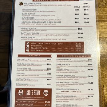 The Craft Burger - The entire menu - Burgers Near Me - Birmingham, Alabama The Craft Burger - The entire menu - Burgers Near Me - Birmingham, Alabama