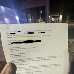 ER Diagnosis confirming the cuts on my eyes. My vision is blurry. ER Diagnosis confirming the cuts on my eyes. My vision is blurry.