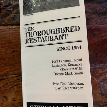 Thoroughbred Restaurant - Menu - American Near Me - Lexington, Kentucky Thoroughbred Restaurant - Menu - American Near Me - Lexington, Kentucky