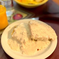 Side of biscuits and gravy with the omelet - we loved them! Their biscuits are so soft!