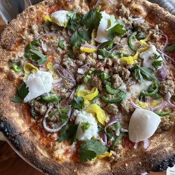 Roof 106 - Sausage pizza - Tapas/Small Plates Near Me - Healdsburg, California Roof 106 - Sausage pizza - Tapas/Small Plates Near Me - Healdsburg, California
