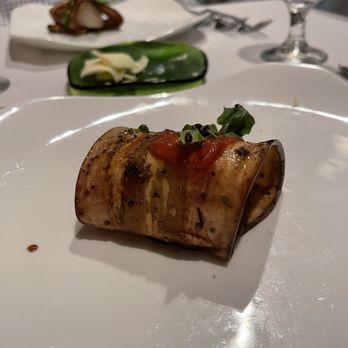 Cafe Cortina - Seasonal appetizer with eggplant and buffalo mozzarella. - Italian Near Me - Farmington Hills, Michigan Cafe Cortina - Seasonal appetizer with eggplant and buffalo mozzarella. - Italian Near Me - Farmington Hills, Michigan