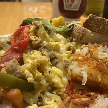 The Greenery Cafe - Western Scramble with Sourdough - Breakfast & Brunch Near Me - Ogunquit, Maine The Greenery Cafe - Western Scramble with Sourdough - Breakfast & Brunch Near Me - Ogunquit, Maine