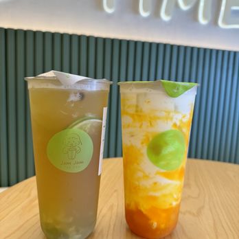 Jam Jam Tea Lab - Mashed Green Grape tea and Mango Fresh Milk. - Bubble Tea Near Me - Irvine, California Jam Jam Tea Lab - Mashed Green Grape tea and Mango Fresh Milk. - Bubble Tea Near Me - Irvine, California