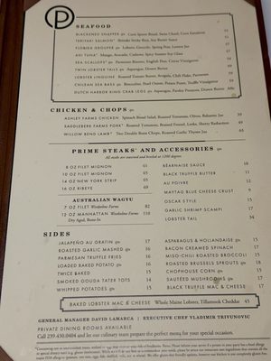 Menu photo 1 Ocean Prime Naples, FL