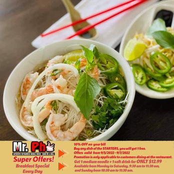 Mr Pho - We offer Starters, Summer Rolls, Grilled Pork Sp
Starters, Summer Rolls, Grilled Pork Spring Rolls, Rocket Shrimp Egg Rolls, Fried... - Noodles Near Me - Panama City, Florida Mr Pho - We offer Starters, Summer Rolls, Grilled Pork Sp
Starters, Summer Rolls, Grilled Pork Spring Rolls, Rocket Shrimp Egg Rolls, Fried... - Noodles Near Me - Panama City, Florida