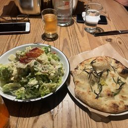 Cesar salad and focaccia Cesar salad and focaccia