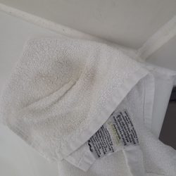 I tried to use a wet washcloth to clean the tub after she "cleaned" it.