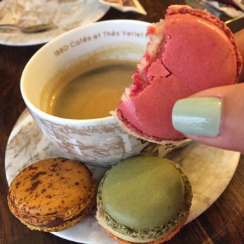 Pierre Hermé - Enjoying my macarrones with a coffee - Chocolatiers & Shops Near Me - Paris, 75