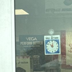 GNC - Will Return sign faded from so much use.