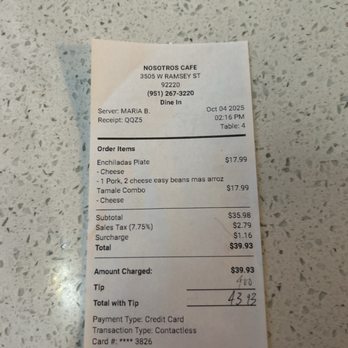 Nosotros  Cafe - Overpriced and I know what isn't nowadays! For what was served this IS overpriced - Coffee & Tea Near Me - Banning, California