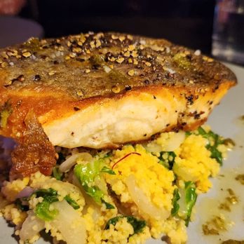 Bloom Botanical Bistro - PAN-SEARED SALMON - New American Near Me - Queens, New York Bloom Botanical Bistro - PAN-SEARED SALMON - New American Near Me - Queens, New York