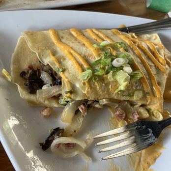 Loza Wine & Crepes - Mushroom and bacon crepe - Creperies Near Me - Turlock, California Loza Wine & Crepes - Mushroom and bacon crepe - Creperies Near Me - Turlock, California