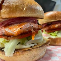 Gordie's Restaurant & Lounge - Our delicious wild sockeye salmon burger