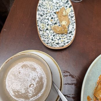 The Majestic - Crispy artichokes (mostly gone!) and a latte - New American Near Me - Alexandria, Virginia The Majestic - Crispy artichokes (mostly gone!) and a latte - New American Near Me - Alexandria, Virginia