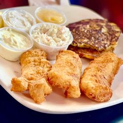 Sieberts Pub - Friday Fish Fry - Lightly Breaded Cod with Potato Pancakes