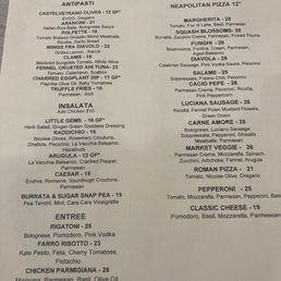 Dinner menu. Dinner menu.