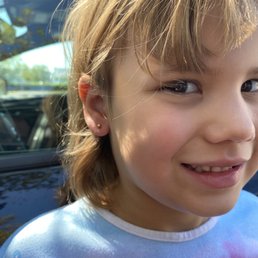 Ear lobe piercing done by Jordan and Chantel