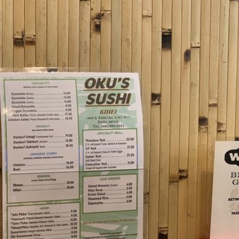 Oku’s Sushi - Menu - Sushi Bars Near Me - Kihei, Hawaii