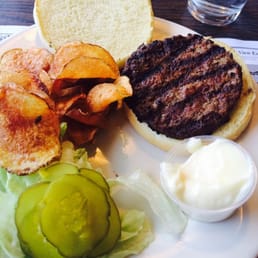 Wheel burger with their homemade chips