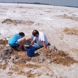 Salt Plains Wildlife Park - Digging in the sand and salt