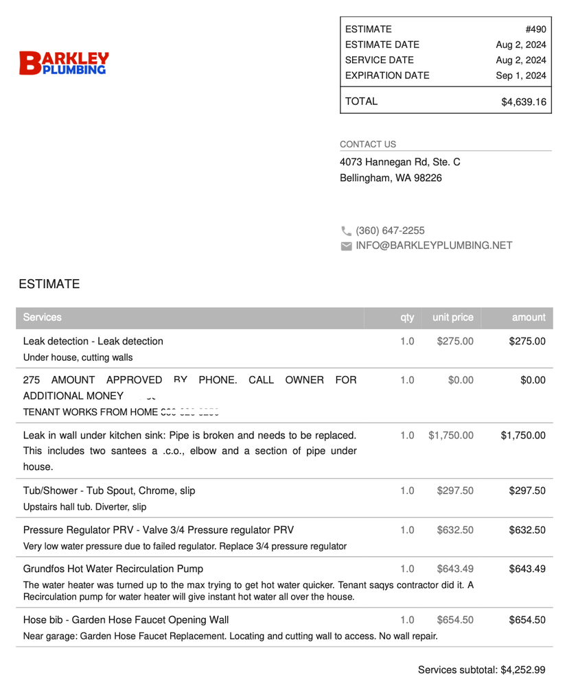 Slide of Barkley Plumbing