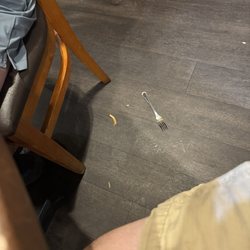 Dirty floor, should have taken a picture of the table before we wiped it down