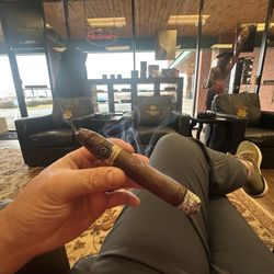 Old Virginia Tobacco Company - Enjoying a great Padron in the lounge at OVTC.