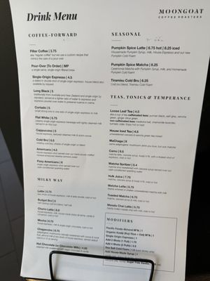 Menu photo 4 MoonGoat Coffee Roasters Irvine, CA