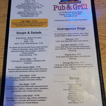 Gloria'z Pub & Grill - Menu - American Near Me - Happy Valley, Oregon