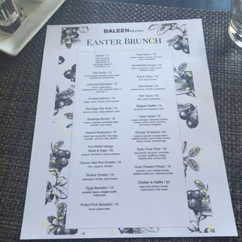 BALEENkitchen - Easter Brunch menu - Seafood Near Me - Redondo Beach, California
