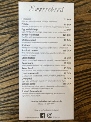 Menu photo 1 Hallernes Smørrebrød København K, 84 Menu photo 1 Hallernes Smørrebrød København K, 84