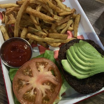Jasper's Taphouse + Kitchen - Vegan Impossible Burger and fries - New American Near Me - New York, New York Jasper's Taphouse + Kitchen - Vegan Impossible Burger and fries - New American Near Me - New York, New York