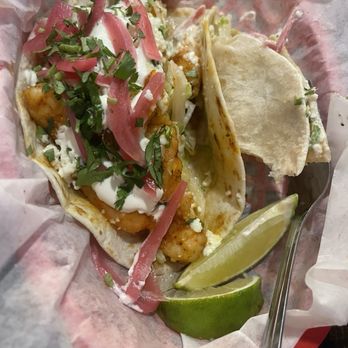 Paloma Taco and Tequila - Bay View - 2 Shrimp Tacos and it's filled with shrimp. - Tacos Near Me - Milwaukee, Wisconsin Paloma Taco and Tequila - Bay View - 2 Shrimp Tacos and it's filled with shrimp. - Tacos Near Me - Milwaukee, Wisconsin