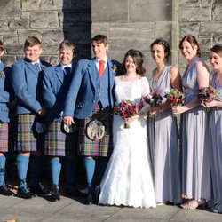 Davison Menswear and Kilt Hire - Matching Groom, Best Man, Ushers and Page Boy outfits. Groom, brothers' and nephew's kilts our own, all the rest from Davison's