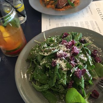 Milo - Beet salad and pork chops with succotash. - Breakfast & Brunch Near Me - Waco, Texas