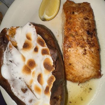 Texas Roadhouse - Grilled Salmon* with loaded Sweet Potato - Steakhouses Near Me - Columbia, Maryland Texas Roadhouse - Grilled Salmon* with loaded Sweet Potato - Steakhouses Near Me - Columbia, Maryland