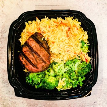 Black Water Grill - Steak, rice, broccoli - American Near Me - Salem, New Hampshire