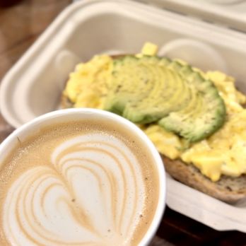 Pursue Coffee - Dirty chai and egg salad toast with avocado. - Coffee & Tea Near Me - Redondo Beach, California Pursue Coffee - Dirty chai and egg salad toast with avocado. - Coffee & Tea Near Me - Redondo Beach, California