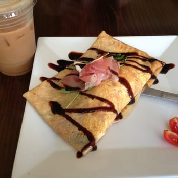 Panino Rustico - prosciutto crepe and iced americano - Italian Near Me - Brooklyn, New York
