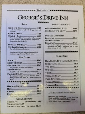 Menu photo 8 George's Drive Inn Walsenburg, CO Menu photo 8 George's Drive Inn Walsenburg, CO