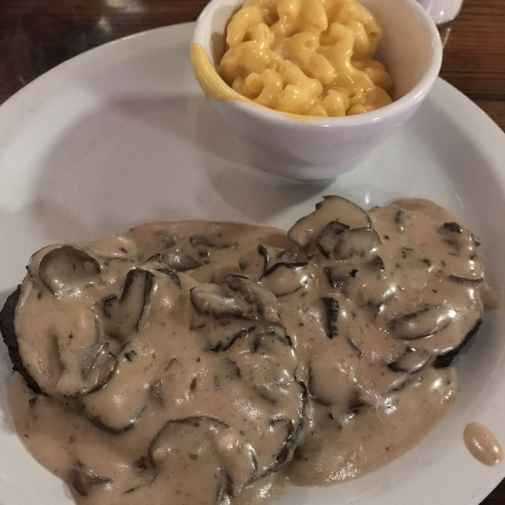 Old Saloon - Elk meatloaf with mushroom gravy and Mac and cheese side - Bars Near Me - Emigrant, Montana