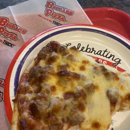 Slice of Thin Sausage Crust Pizza Slice of Thin Sausage Crust Pizza
