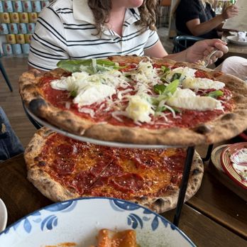 Alimentari Beach - Burrata pizza and Pepperoni pizza - Italian Near Me - Montauk, New York Alimentari Beach - Burrata pizza and Pepperoni pizza - Italian Near Me - Montauk, New York
